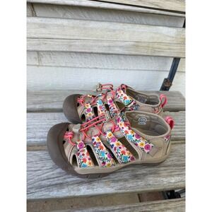 Keen‎ Kids Newport H2 Girls Floral Water Hiking Sandals Size 3 US Brown Pink